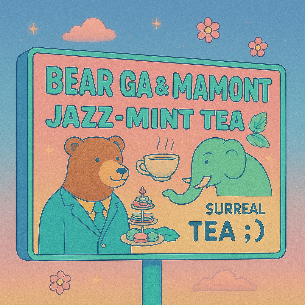 surreal reclama of bergamamon tea and Jazz mint tea